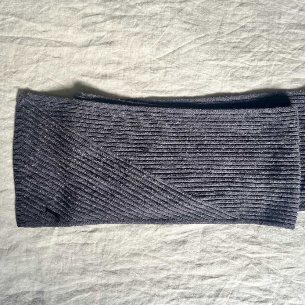 All Saints Charcoal Ribbed Scarf